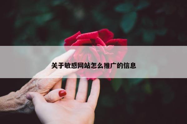 关于敏感网站怎么推广的信息