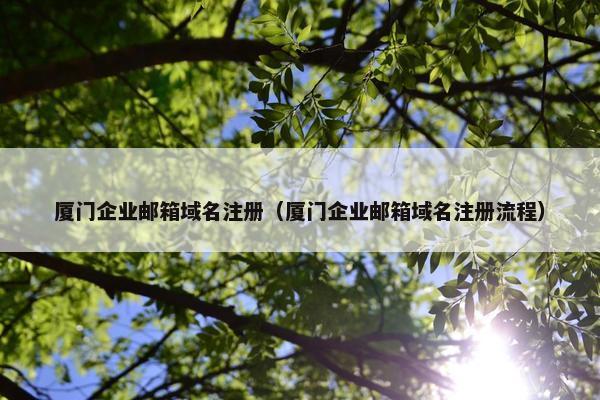 厦门企业邮箱域名注册（厦门企业邮箱域名注册流程）