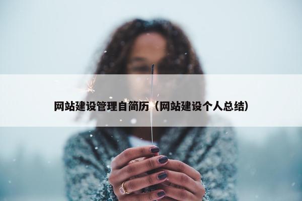 网站建设管理自简历（网站建设个人总结）