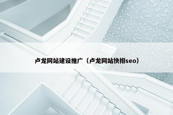 卢龙网站建设推广（卢龙网站快排seo）