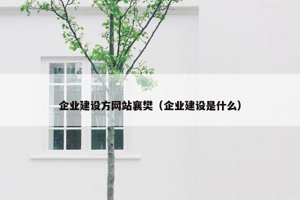 企业建设方网站襄樊（企业建设是什么）