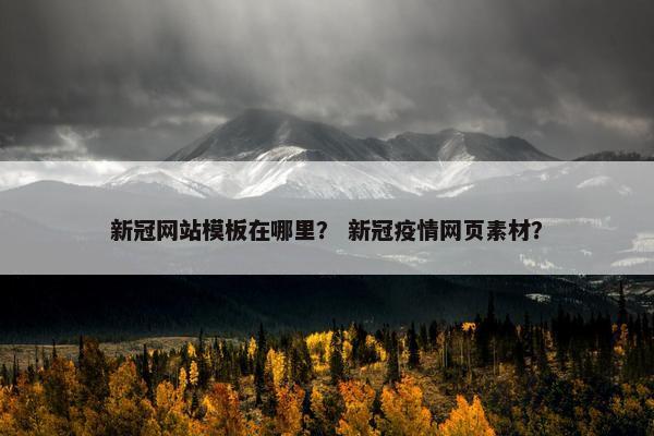 新冠网站模板在哪里？ 新冠疫情网页素材？