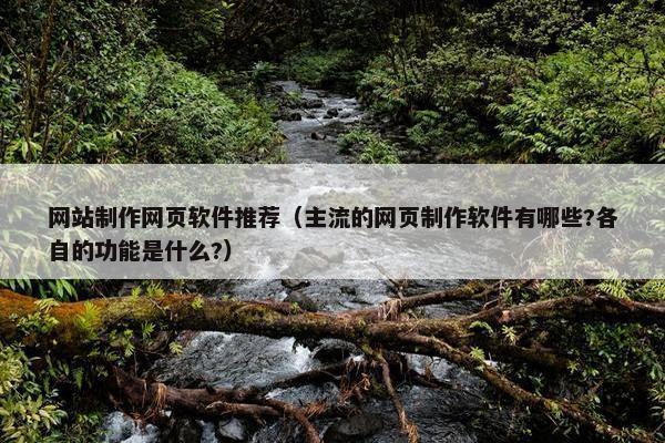 网站制作网页软件推荐（主流的网页制作软件有哪些?各自的功能是什么?）