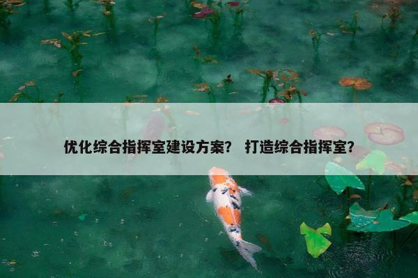 优化综合指挥室建设方案？ 打造综合指挥室？