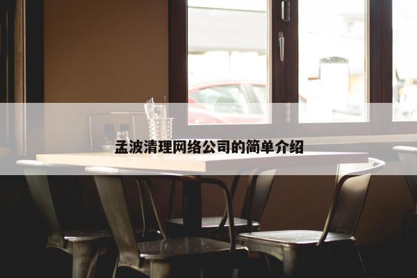 孟波清理网络公司的简单介绍