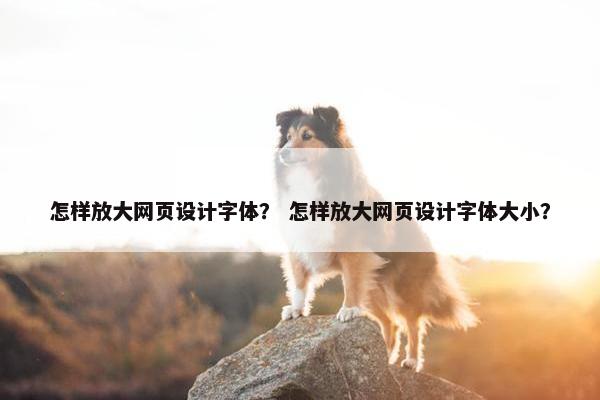 怎样放大网页设计字体？ 怎样放大网页设计字体大小？