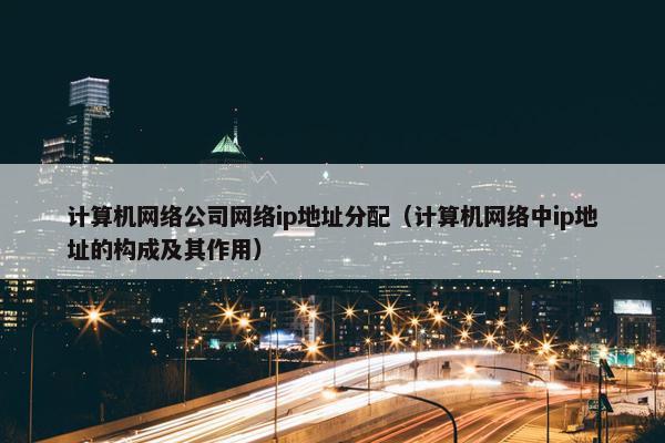 计算机网络公司网络ip地址分配（计算机网络中ip地址的构成及其作用）