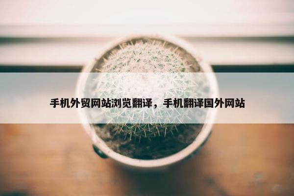 手机外贸网站浏览翻译，手机翻译国外网站