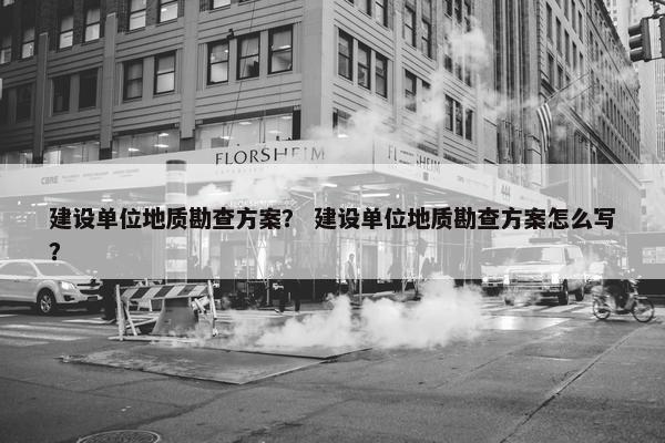 建设单位地质勘查方案？ 建设单位地质勘查方案怎么写？