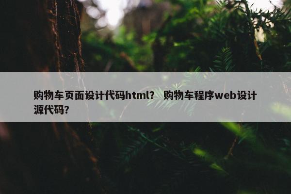 购物车页面设计代码html？ 购物车程序web设计源代码？