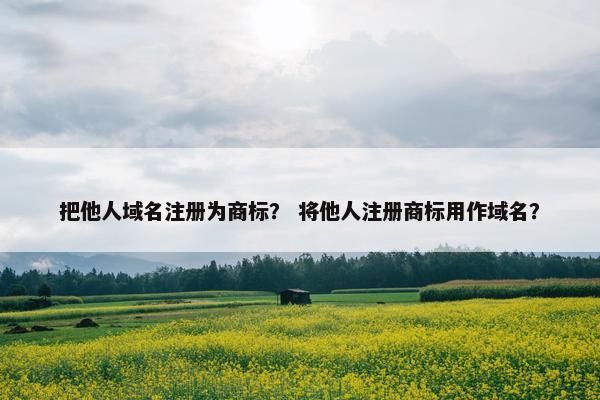 把他人域名注册为商标？ 将他人注册商标用作域名？
