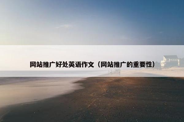 网站推广好处英语作文（网站推广的重要性）