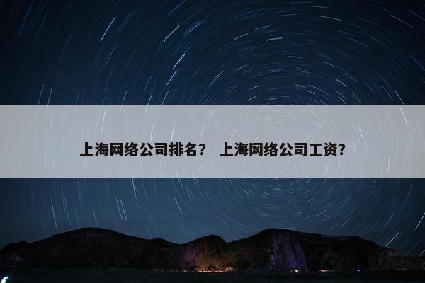 上海网络公司排名？ 上海网络公司工资？