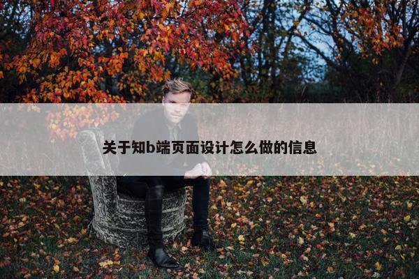 关于知b端页面设计怎么做的信息