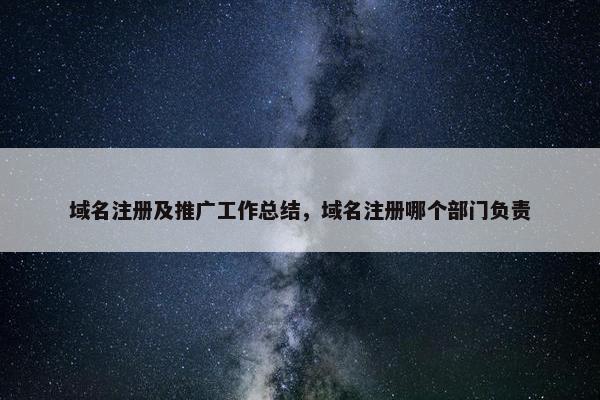 域名注册及推广工作总结，域名注册哪个部门负责