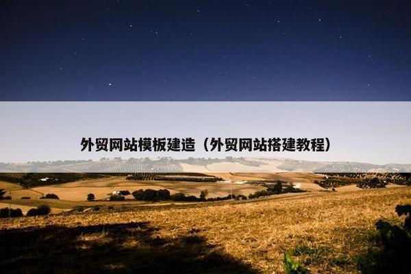外贸网站模板建造（外贸网站搭建教程）