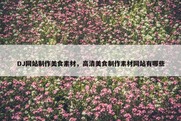 DJ网站制作美食素材，高清美食制作素材网站有哪些