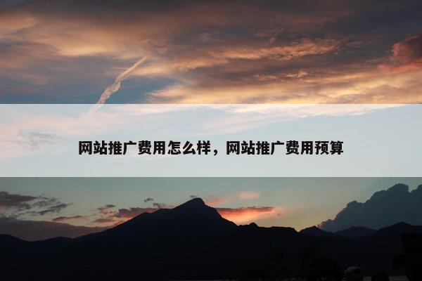 网站推广费用怎么样，网站推广费用预算