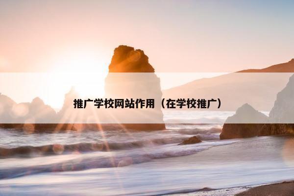 推广学校网站作用（在学校推广）