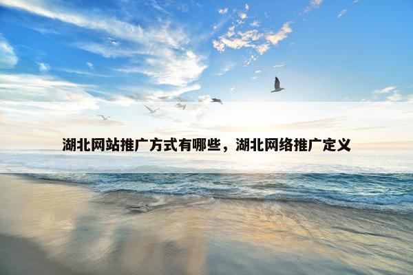 湖北网站推广方式有哪些，湖北网络推广定义