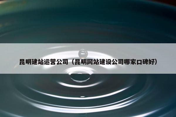 昆明建站运营公司（昆明网站建设公司哪家口碑好）