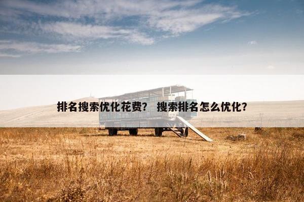 排名搜索优化花费？ 搜索排名怎么优化？
