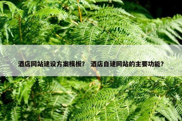 酒店网站建设方案模板？ 酒店自建网站的主要功能？