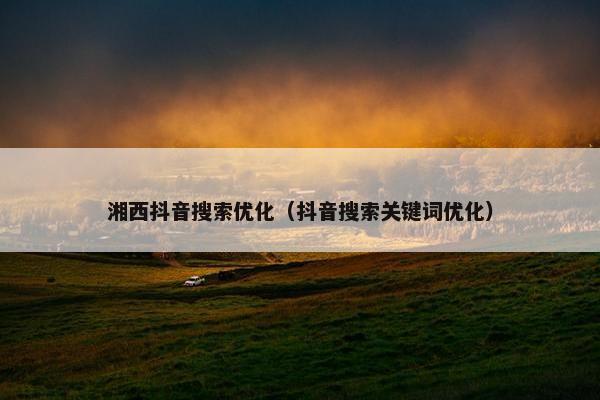 湘西抖音搜索优化（抖音搜索关键词优化）