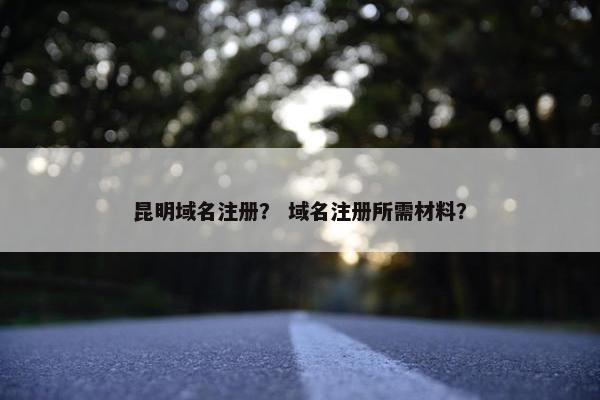 昆明域名注册？ 域名注册所需材料？