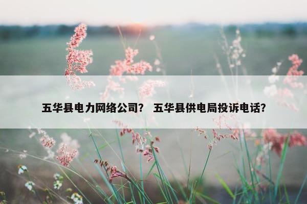 五华县电力网络公司？ 五华县供电局投诉电话？