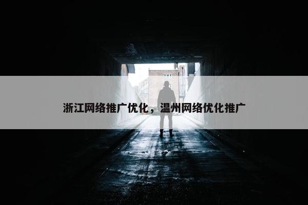 浙江网络推广优化，温州网络优化推广