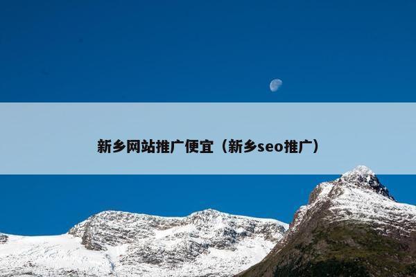 新乡网站推广便宜（新乡seo推广）