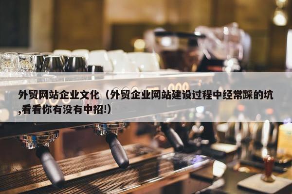 外贸网站企业文化（外贸企业网站建设过程中经常踩的坑,看看你有没有中招!）