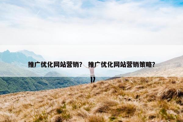 推广优化网站营销？ 推广优化网站营销策略？