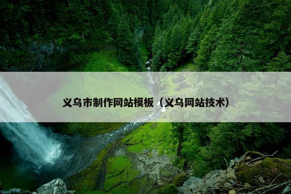 义乌市制作网站模板（义乌网站技术）