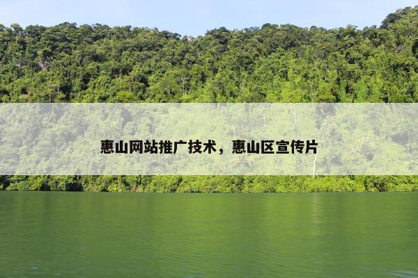 惠山网站推广技术，惠山区宣传片