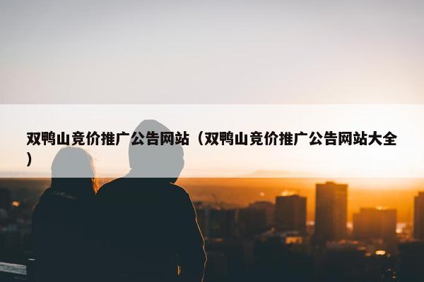 双鸭山竞价推广公告网站（双鸭山竞价推广公告网站大全）