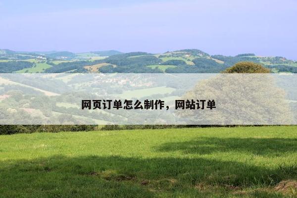 网页订单怎么制作，网站订单