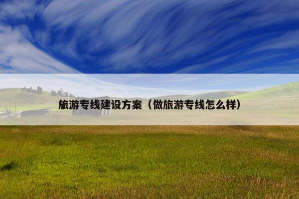 旅游专线建设方案（做旅游专线怎么样）