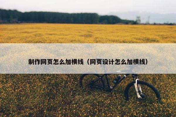 制作网页怎么加横线（网页设计怎么加横线）