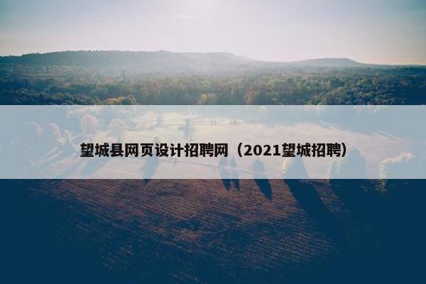 望城县网页设计招聘网（2021望城招聘）