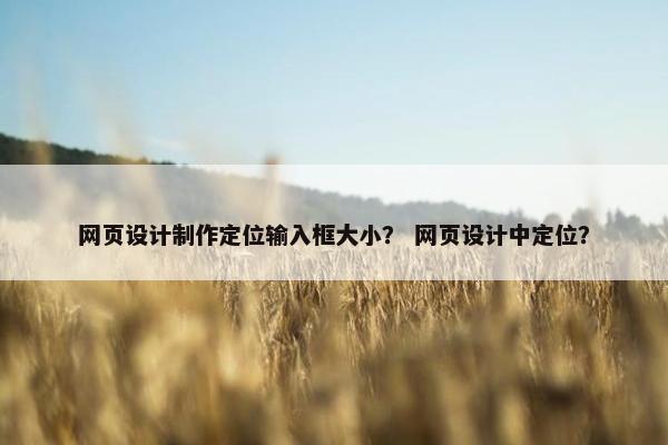 网页设计制作定位输入框大小？ 网页设计中定位？