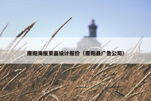 原阳海报页面设计报价（原阳县广告公司）