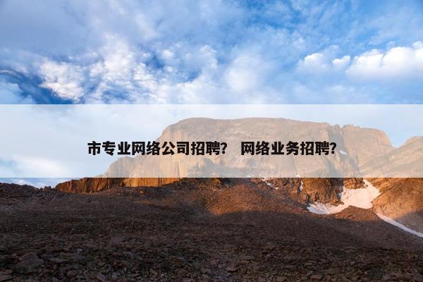 市专业网络公司招聘？ 网络业务招聘？