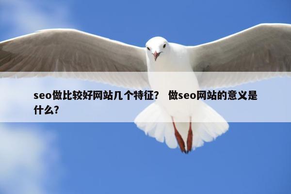 seo做比较好网站几个特征？ 做seo网站的意义是什么？