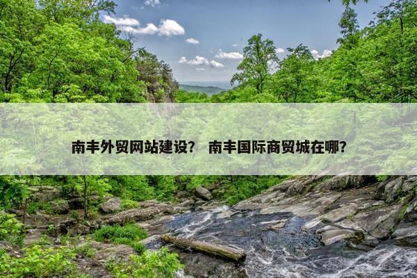 南丰外贸网站建设？ 南丰国际商贸城在哪？