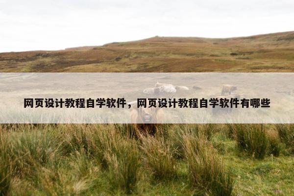 网页设计教程自学软件，网页设计教程自学软件有哪些
