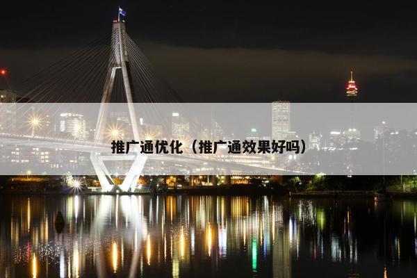 推广通优化（推广通效果好吗）