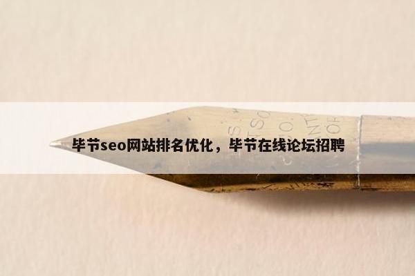毕节seo网站排名优化，毕节在线论坛招聘