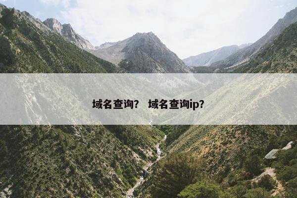 域名查询？ 域名查询ip？